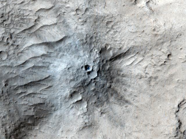 NASA image: HiRISE Views Impact Crater Matching InSight's Seismic Data