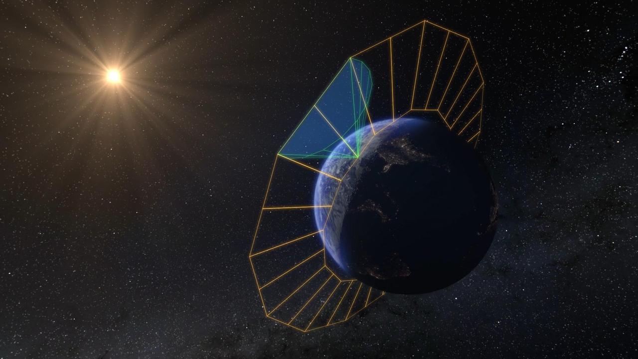 NASA's SPHEREx mission will create the first all-sky spectroscopic survey in the near-infrared, detecting hundreds of millions of stars and galaxies. To do this, the SPHEREx space telescope will look outward from low-Earth orbit, circling the planet along its day-night (or terminator) line. This artist's concept depicts the spacecraft's orbital plane in orange, and its field of view in green. Each of the telescope's orbits allows it to image a 360-degree strip of the celestial sky. As Earth's orbit around the Sun progresses, that strip slowly advances, enabling SPHEREx to complete four all-sky maps in two years.  Short for Spectro-Photometer for the History of the Universe, Epoch of Reionization and Ices Explorer, SPHEREx will create a map of the cosmos like no other. Using a technique called spectroscopy to image the entire sky in 102 wavelengths of infrared light, SPHEREx will gather information about the composition of and distance to millions of galaxies and stars. With this map, scientists will study what happened in the first fraction of a second after the big bang, how galaxies formed and evolved, and the origins of water in planetary systems in our galaxy.  https://photojournal.jpl.nasa.gov/catalog/PIA26532