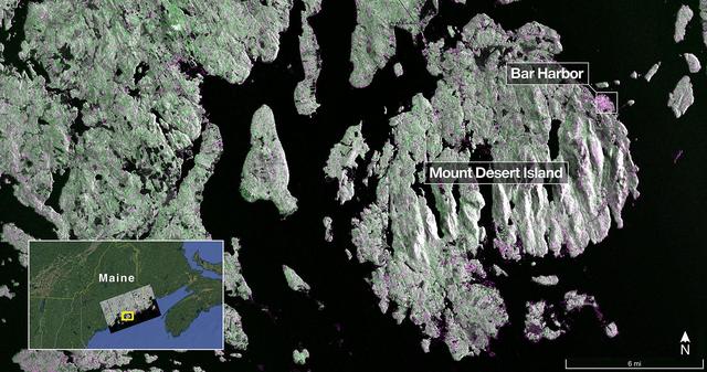 NASA image: NASA-ISRO Radar Satellite Captures First Image of Mount Desert Island