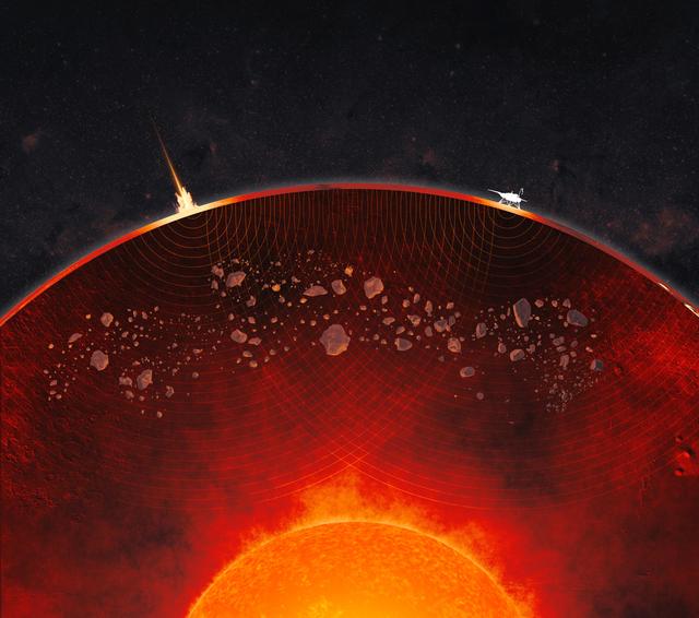 NASA image: Impactor Debris Scattered Within Mars' Mantle (Artist's Concept)