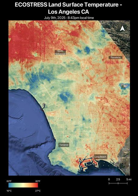 NASA image: NASA's ECOSTRESS Captures Short-Lived Heat Wave in L.A. Area