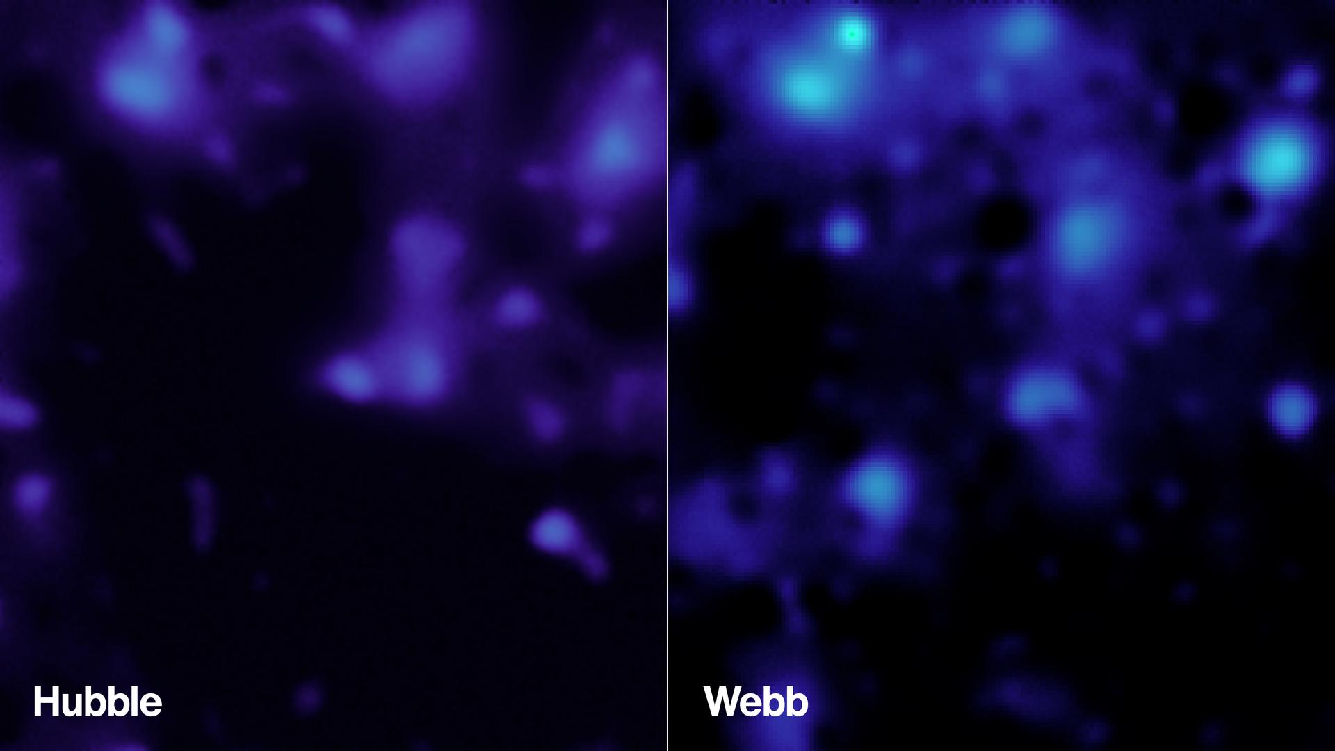 These images show the presence of dark matter in the same region of sky, created using data from NASA’s Webb telescope in 2026 (right) and from the Hubble Space Telescope in 2007 (left). Webb’s higher resolution is providing new insights into how this invisible component influences the distribution of ordinary matter in the universe.  The James Webb Space Telescope is solving mysteries in our solar system, looking beyond to distant worlds around other stars, and probing the mysterious structures and origins of our universe and our place in it. Webb is an international program led by NASA with its partners, ESA (European Space Agency) and CSA (Canadian Space Agency).  Webb’s MIRI was developed through a 50-50 partnership between NASA and ESA. A division of Caltech in Pasadena, California, JPL led the U.S. contribution to MIRI. JPL also led development of MIRI’s cryocooler, done in collaboration with Northrop Grumman in Redondo Beach, California, and NASA’s Goddard Space Flight Center in Greenbelt, Maryland.  To learn more about Webb, visit:  https://science.nasa.gov/webb 
