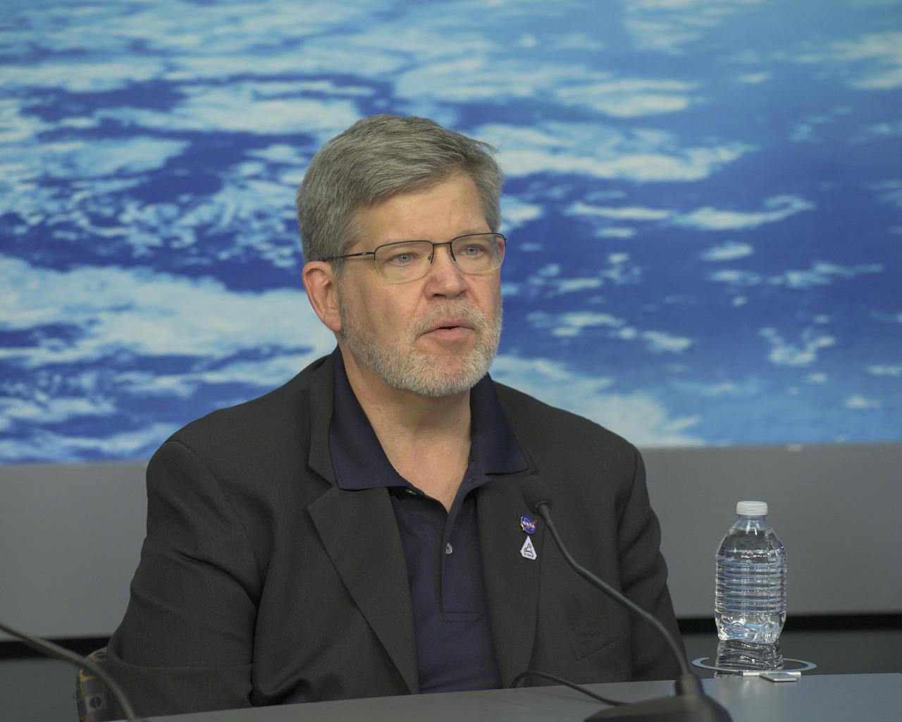Joel Kearns, deputy associate administrator for Exploration, Science Mission Directorate, NASA Headquarters, participates in a news conference Feb. 23, 2024, at the agency’s Johnson Space Center in Houston. Kearns was on hand to discuss the NASA science and technology aboard Intuitive Machines’ Nova-C lander, called Odysseus, and its successful soft landing on the Moon Feb. 22, 2024. The mission is the first landing under NASA’s CLPS (Commercial Lunar Payload Services) initiative, and the first American lunar landing in more than 50 years.
