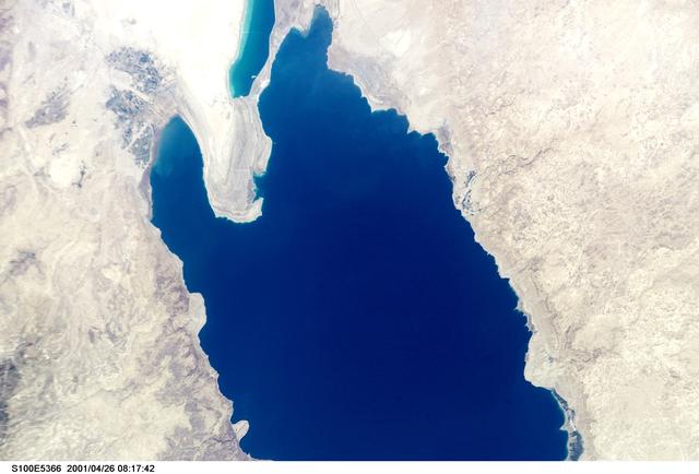 NASA image: Earth observation image of the Dead Sea taken during STS-100