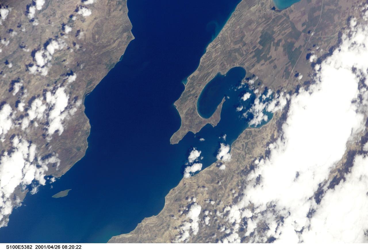 S100-E-5382 (26 April 2001) --- The northeast part of Lake Van (Van Golu) in Turkey was photographed with a digital still camera by the crew members aboard the Space Shuttle Endeavour on April 26, 2001.
