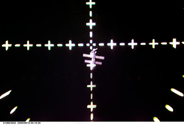 NASA image: Distant view of the ISS as OV-104 makes its initial approach during STS-106