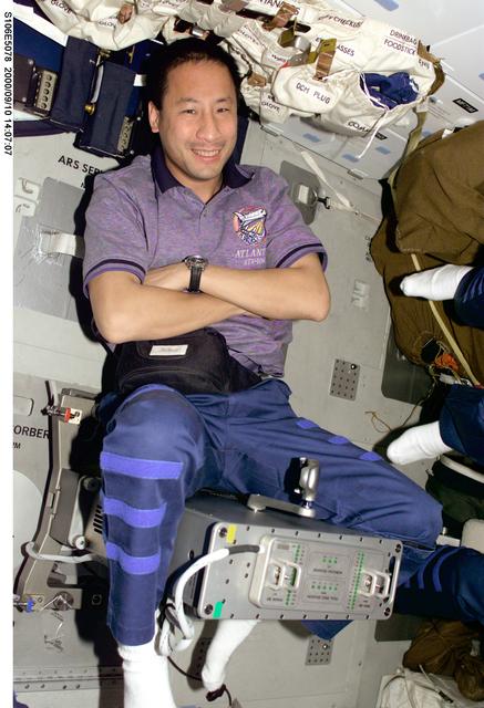 NASA image: MS Lu poses for a photo aboard Atlantis during STS-106