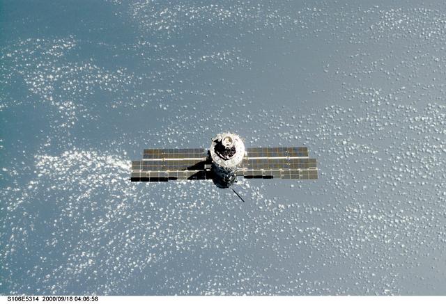NASA image: View of the ISS as Atlantis makes its closing fly around during STS-106