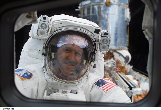 NASA image: View of STS-109 MS Grunsfeld during EVA 1