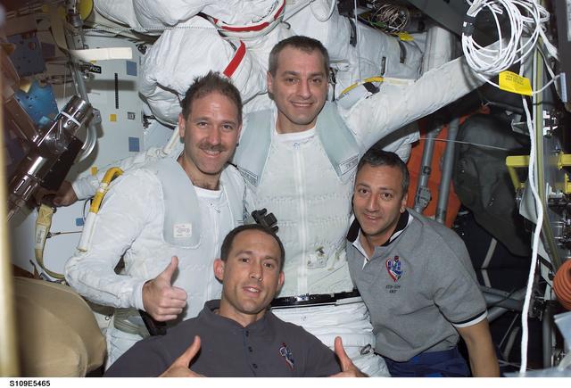 NASA image: View of STS-109 EVA teams near airlock