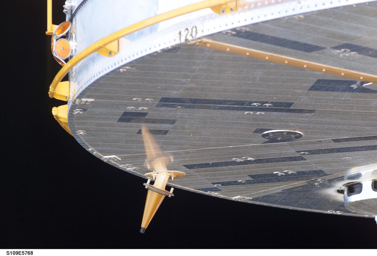 STS109-E-5768 (9 March 2002) --- The Hubble Space Telescope is released from the Space Shuttle Columbia after a week's servicing and upgrading. The STS-109 crew deployed the giant telescope at 4:04 a.m. CST (1004 GMT), March 9, 2002. Afterward, the seven crew members began to focus their attention to the trip home, scheduled for March 12. The STS-109 astronauts conducted five space walks to service and upgrade Hubble. This image was recorded with a digital still camera.