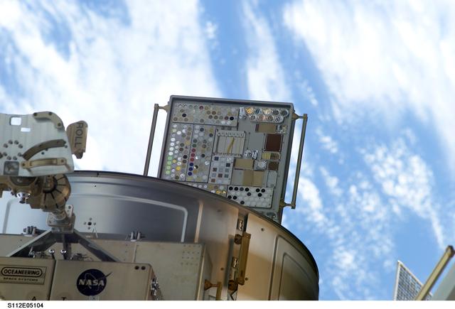 NASA image: View of MISSE on the Airlock taken during STS-112