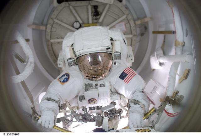 NASA image: MS Herrington egresses Quest / AL for first EVA during STS-113
