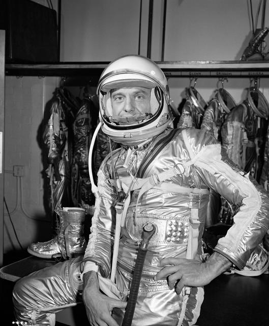 NASA image: Closeup View - Astronaut Alan Shepard - Pressure Suit - Mercury-Redstone ( MR)-3 Flight