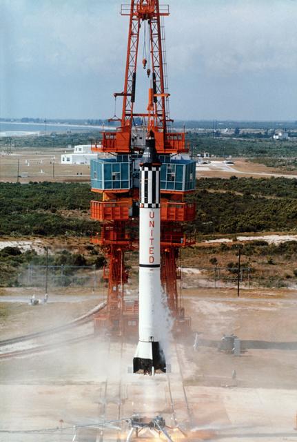 NASA image: LIFTOFF - MERCURY-REDSTONE - (MR)-3 - "FREEDOM 7" - CAPE