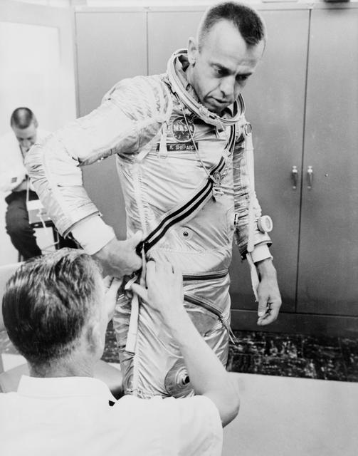 NASA image: Astronaut Alan Shepard - Pressure Suit - Mercury-Redstone (MR)-3 Flight