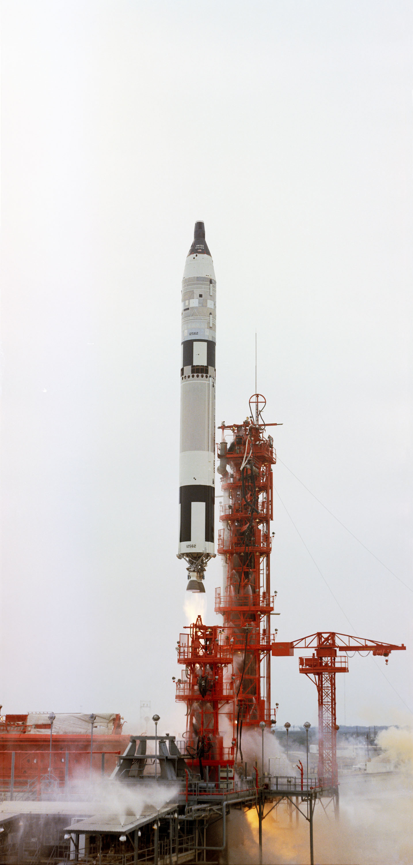 Liftoff of Gemini-Titan 7 space vehicle