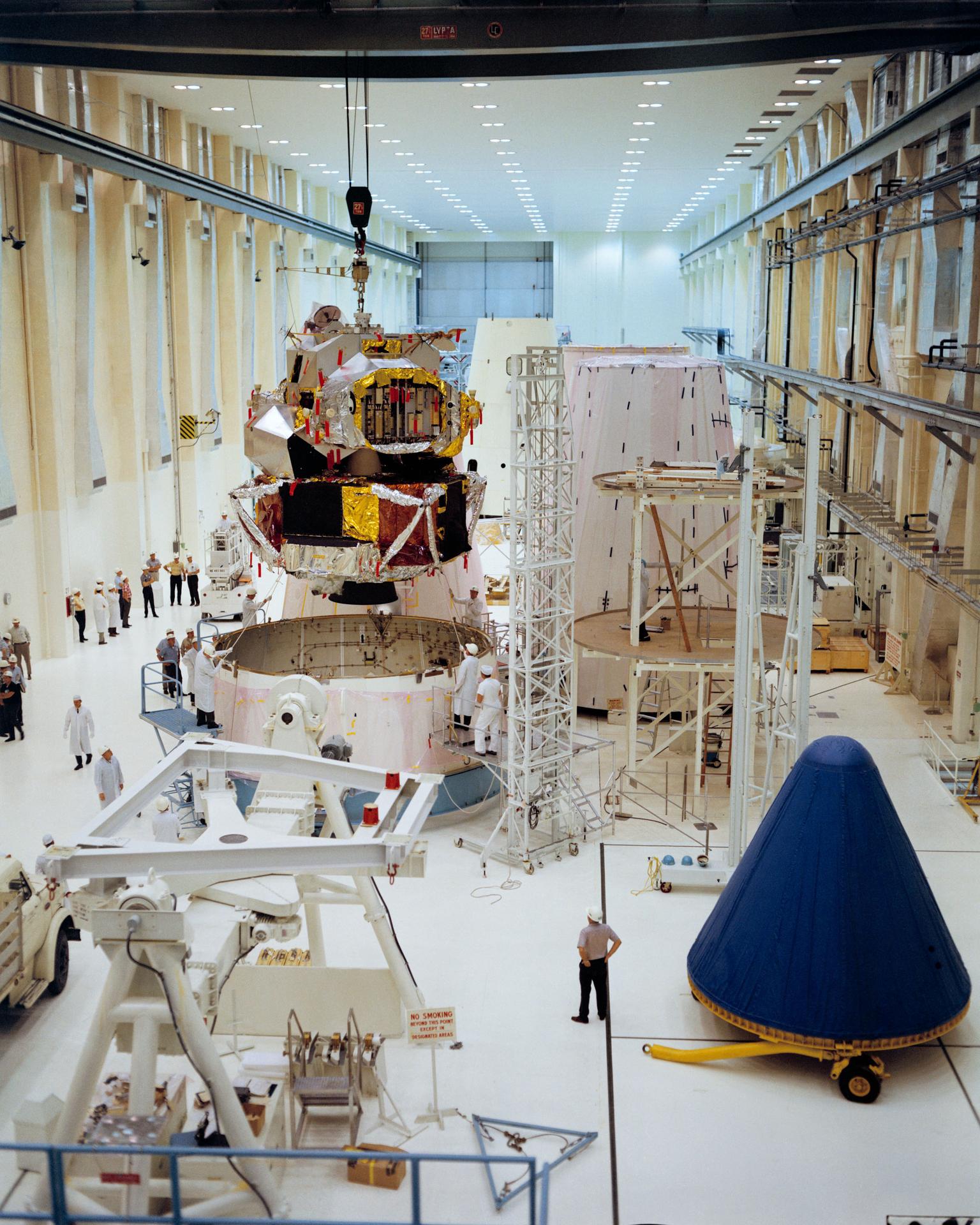 Mating the Lunar Module at Kennedy's Manned Spacecraft Operations Building