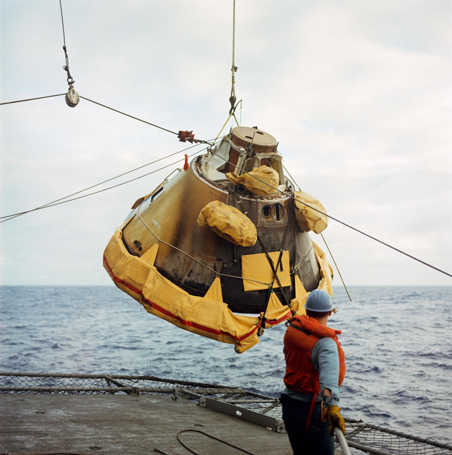 Recovery of the Apollo 6 command module