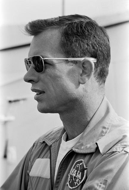 NASA image: Astronaut David R. Scott on deck of ship prior to water egress training