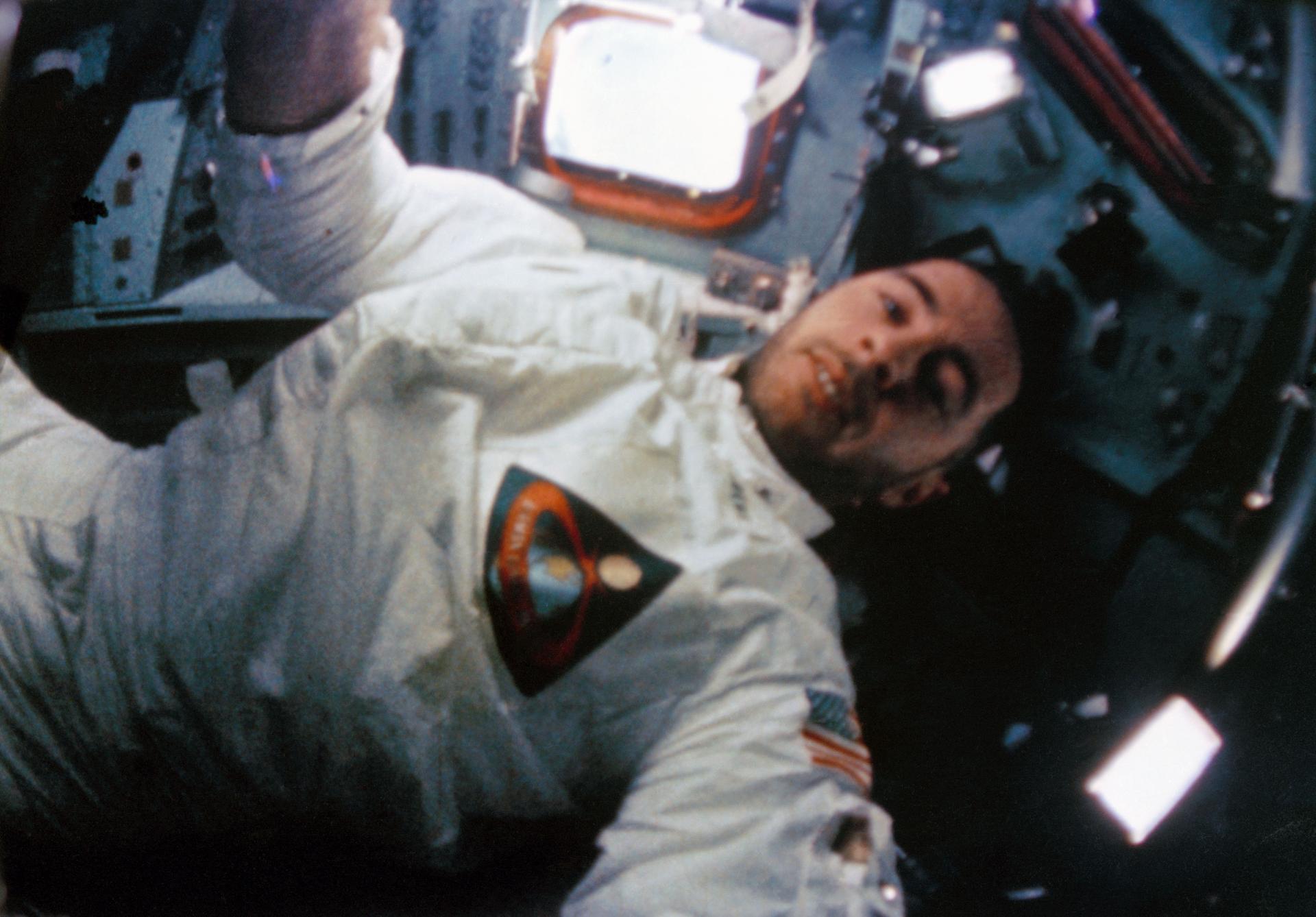 Apollo 8 Astronaut William Anders in the Command Module