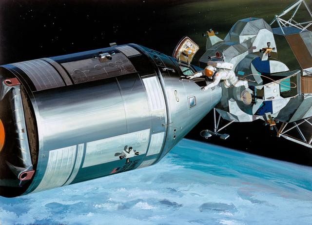 NASA image: APOLLO 9 - ART CONCEPTS - EXTRAVEHICULAR ACTIVITY (EVA)