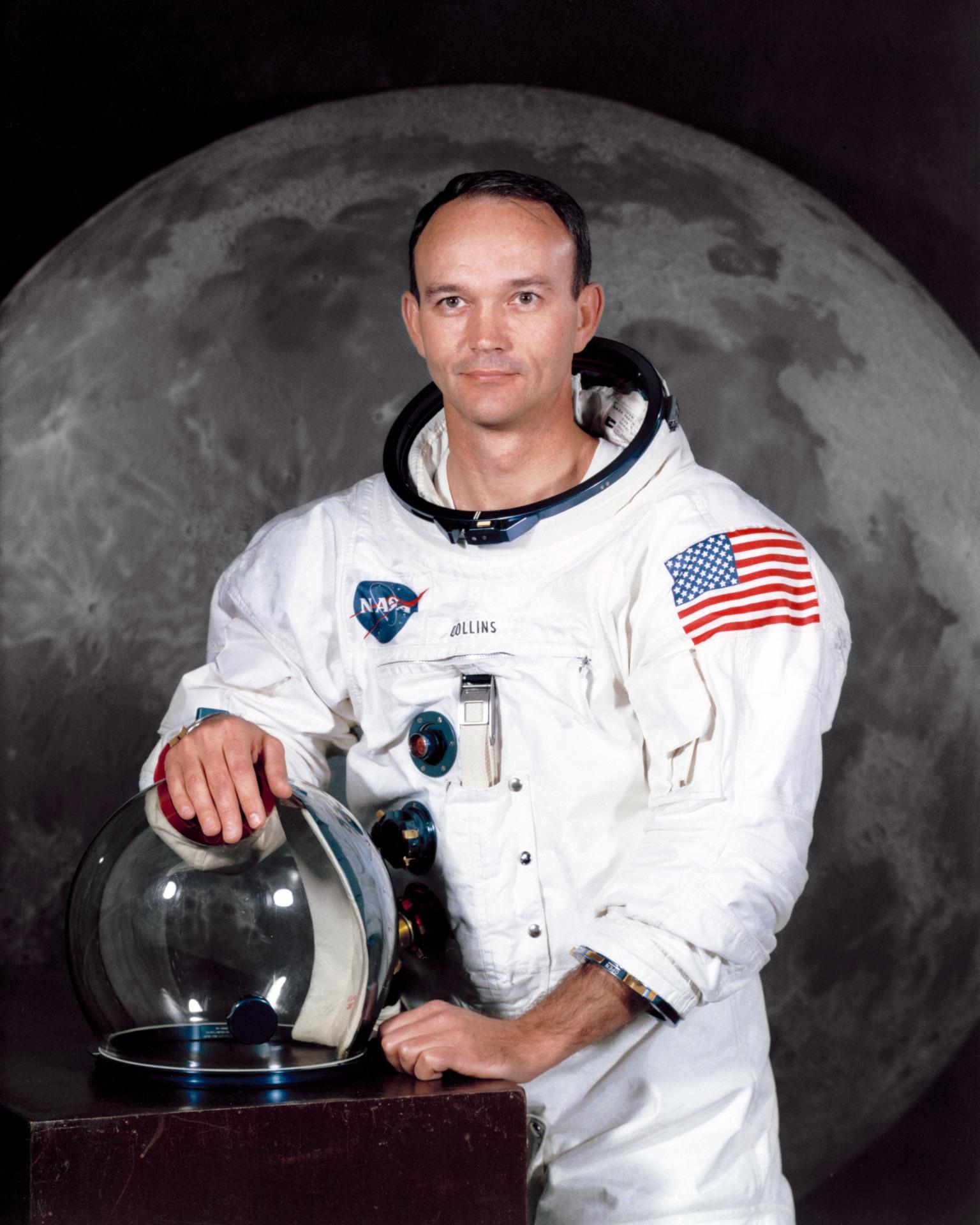 Official NASA portrait of astronaut Michael Collins.