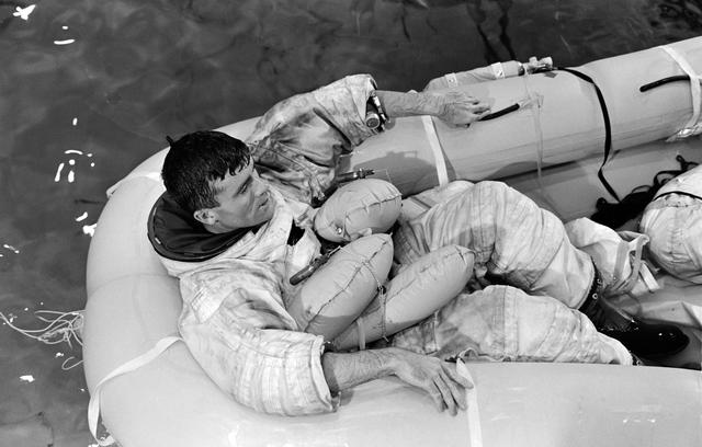 NASA image: Apollo 13 Astronaut Fred Haise during water egress training