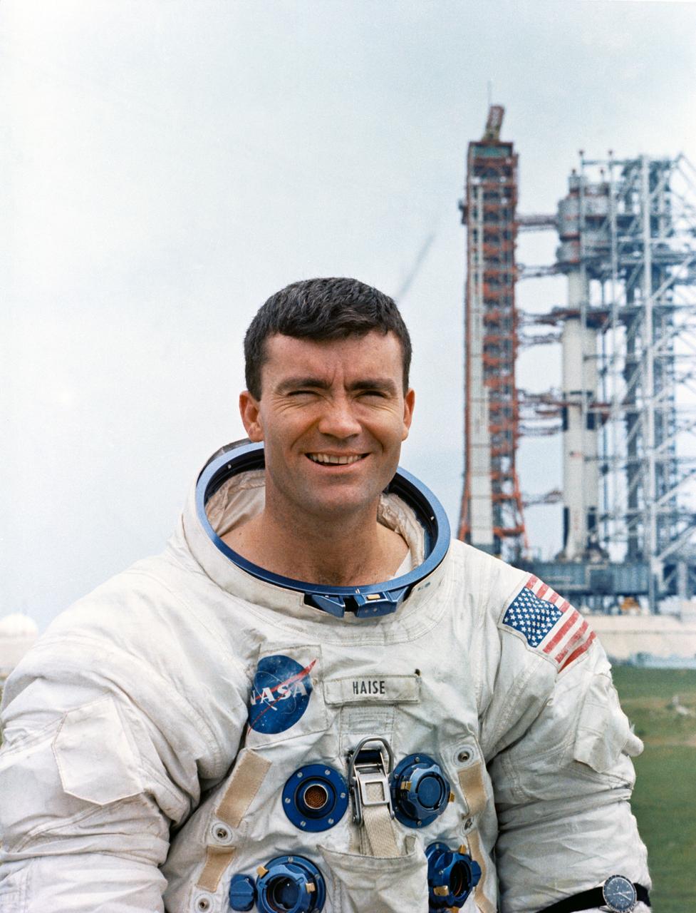 S70-34267 (April 1970) --- Astronaut Fred W. Haise Jr., lunar module pilot of the Apollo 13 lunar landing mission. Photo credit: NASA    (Note, this is not the official Apollo portrait for Fred Haise)