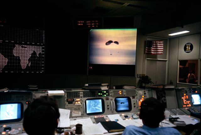 NASA image: View of Mission Control Center during Apollo 13 splashdown