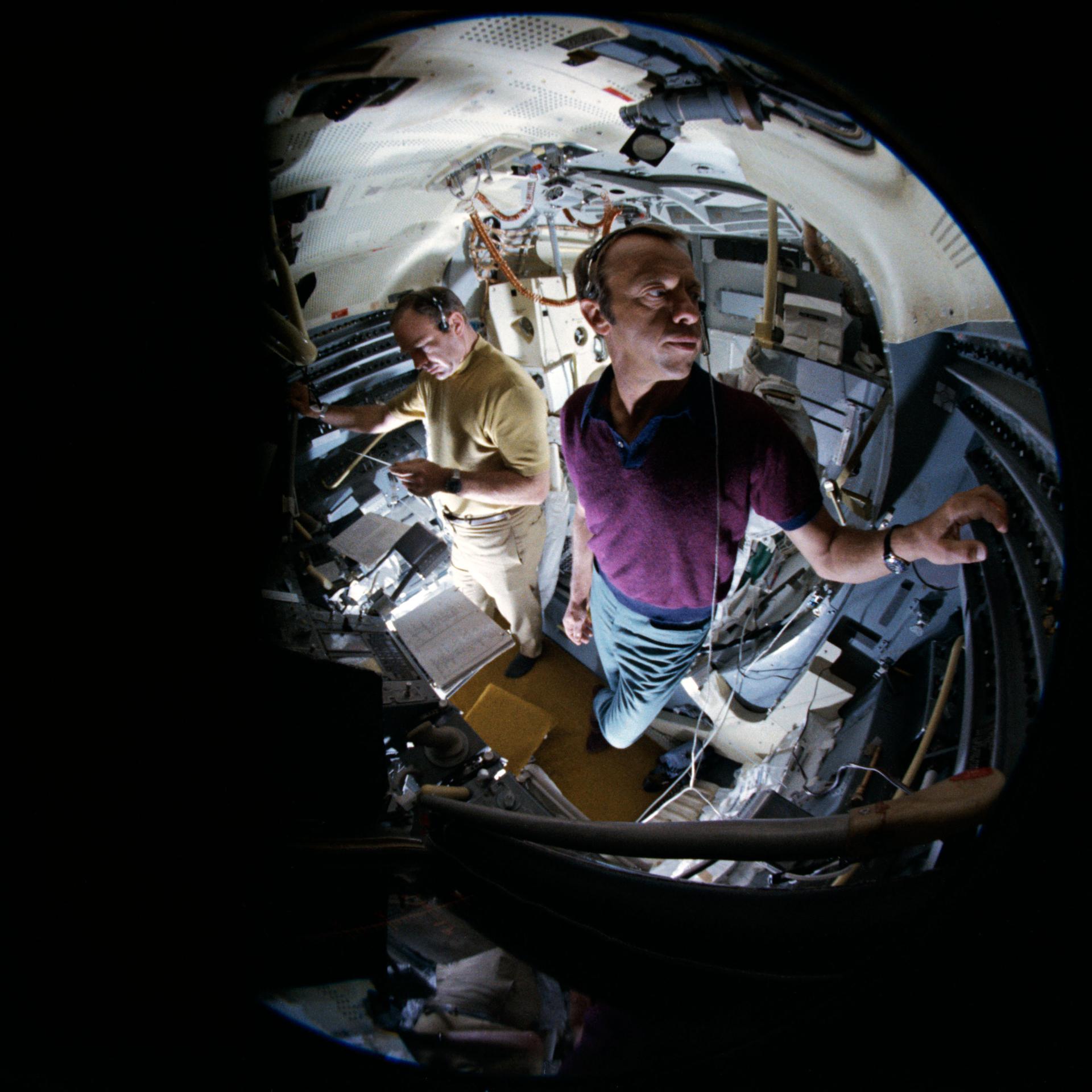 Fish-eye view of Stuart Roosa