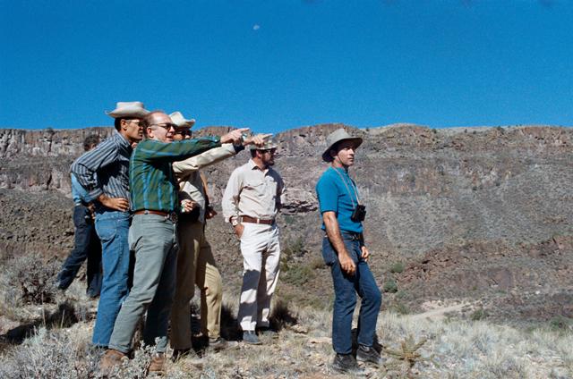 NASA image: Apollo 16 prime and backup crewmen during geological field trip in New Mexico