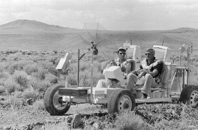 NASA image: Apollo XVII - Crewmembers - Lunar Roving Vehicle (LRV) - Geological Field Trip - NV