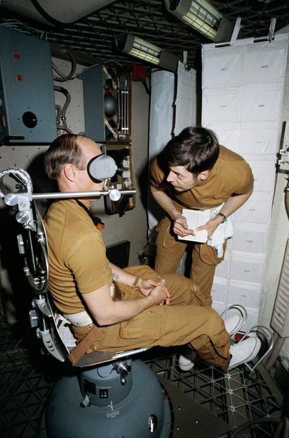 NASA image: Astronauts Conrad and Kerwin - Human Vestibular Function Experiment - JSC
