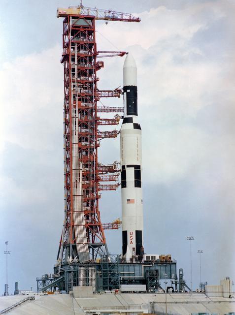 NASA image: VIEW - PAD "A"  - LAUNCH COMPLEX (LC)-39 - SKYLAB (SL) VEHICLE 1 - ON PAD - KSC