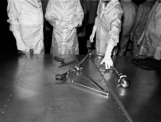 NASA image: Tools being considered for use in freeing solar array wing of Skylab