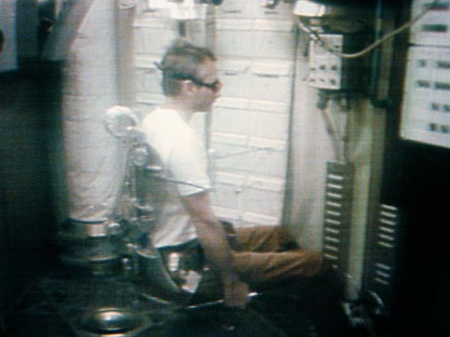 NASA image: Astronaut Owen Garriott - Test Subject - Human Vestibular Function Experiment