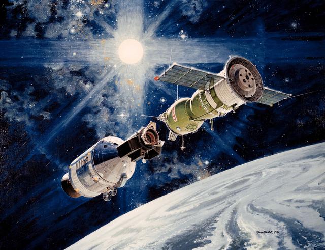NASA image: APOLLO-SOYUZ TEST PROJECT (ASTP) (DOCKING) - ART CONCEPT