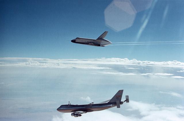 NASA image: Orbiter "Enterprise" soars above the NASA 747 carrier