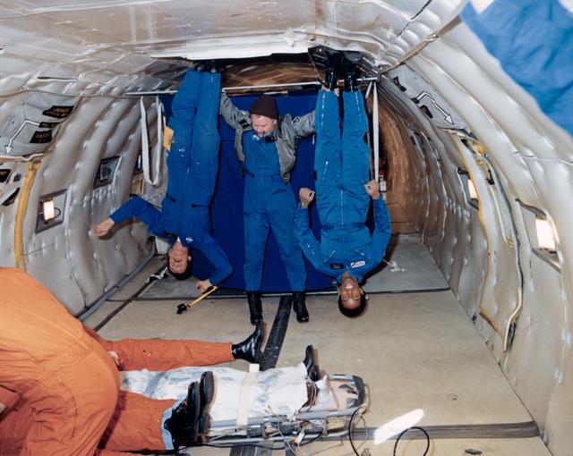 NASA image: Astronaut Guion S. Bluford and others participate in zero-g studies