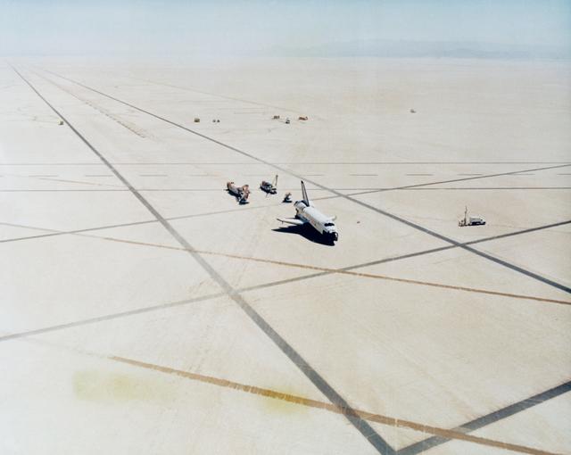 NASA image: Space Shuttle orbiter Columbia on the ground at Edwards Air Force Base