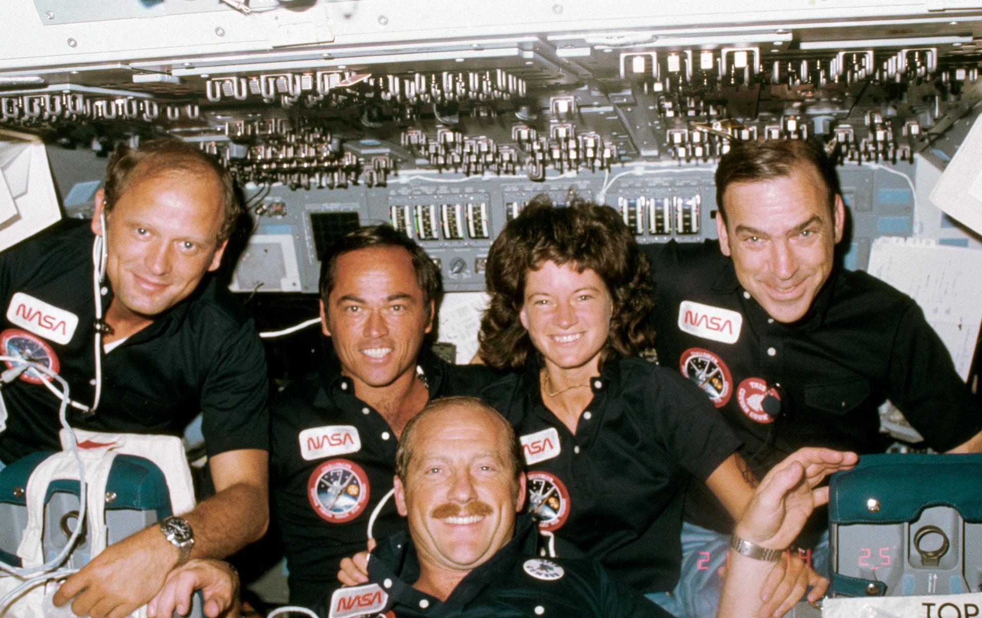 Crew portrait aboard STS-7