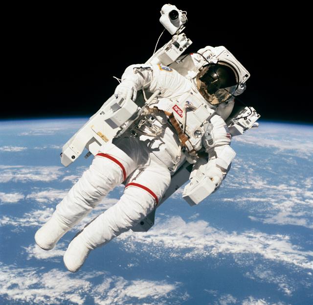 NASA image: Views of the extravehicular activity during STS 41-B