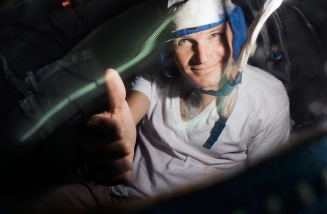 NASA image: Rep. Bill Nelson inside a personal rescue sphere