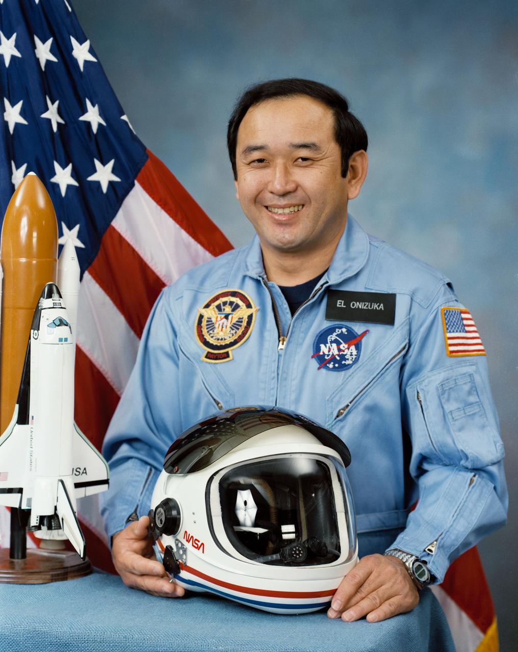 S86-25964 (31 Jan. 1978) --- Astronaut Ellison S. Onizuka. Photo credit: NASA    (NOTE: Astronaut Onizuka lost his life in the Jan. 28, 1986, STS-51L space shuttle Challenger accident, along with six other crew members.)