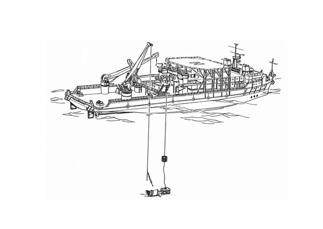 NASA image: Artists concept of the salvage operations offshore of KSC after STS 51-L