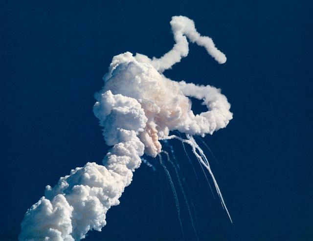 NASA image: Challenger accident after launch