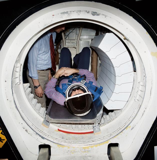 NASA image: Shuttle crew escape systems test conducted in JSC Bldg 9A CCT