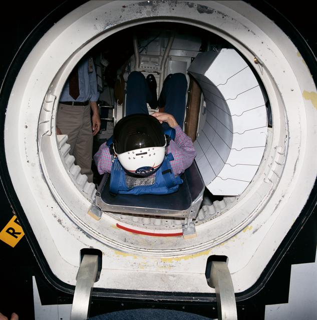 NASA image: Shuttle crew escape systems test conducted in JSC Bldg 9A CCT