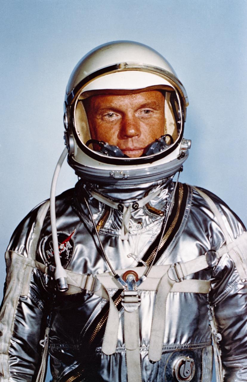 S87-41328 (February 1962) --- Astronaut John H. Glenn Jr., Mercury-Atlas 6 (MA-6) pilot.  EDITOR'S NOTE: Astronaut Glenn was the first American to orbit Earth. Photo credit: NASA
